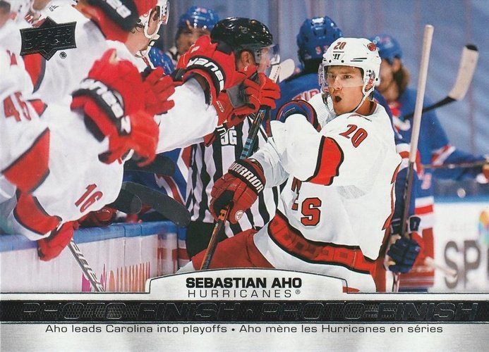#PF-1 Sebastian Aho - Carolina Hurricanes - 2021-22 Upper Deck Tim Hortons - Photo Finish Hockey
