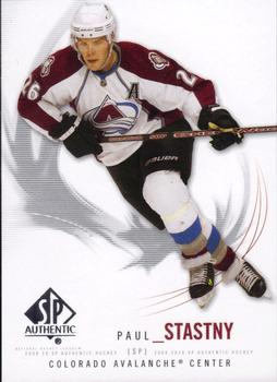 #26 Paul Stastny - Colorado Avalanche - 2009-10 SP Authentic Hockey