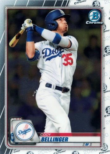 #100 Cody Bellinger - Los Angeles Dodgers - 2020 Bowman Chrome Baseball