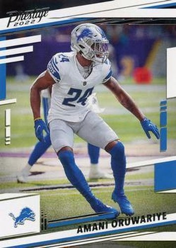 #100 Amani Oruwariye - Detroit Lions - 2022 Panini Prestige Football