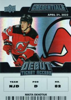 #101 Nikita Okhotiuk - New Jersey Devils - 2022-23 Upper Deck Credentials Hockey