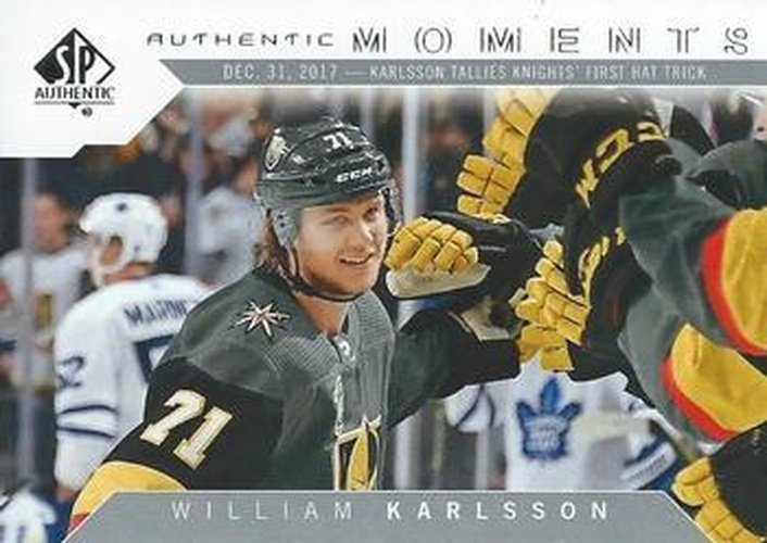 #101 William Karlsson - Vegas Golden Knights - 2018-19 SP Authentic Hockey