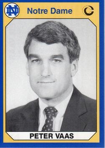 #102 Peter Vaas - Notre Dame Fighting Irish - 1990 Collegiate Collection Notre Dame Football