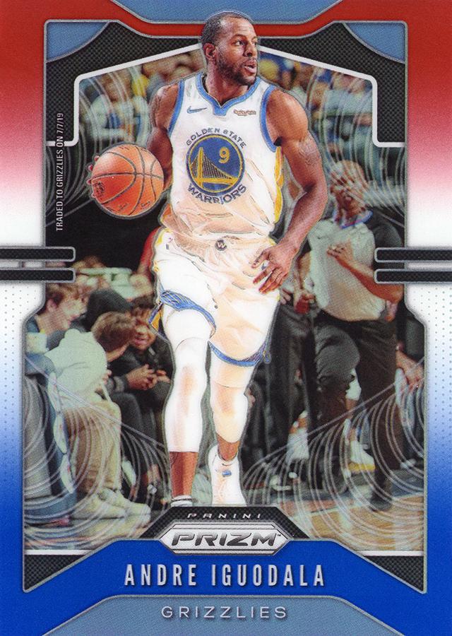 #102 Andre Iguodala - Memphis Grizzlies - 2019-20 Panini Prizm - Prizms Red White and Blue Basketball