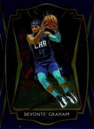 #102 Devonte' Graham - Charlotte Hornets - 2020-21 Panini Select - Blue Basketball