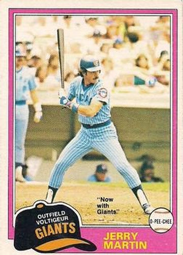 #103 Jerry Martin - San Francisco Giants - 1981 O-Pee-Chee - Gray Back Baseball