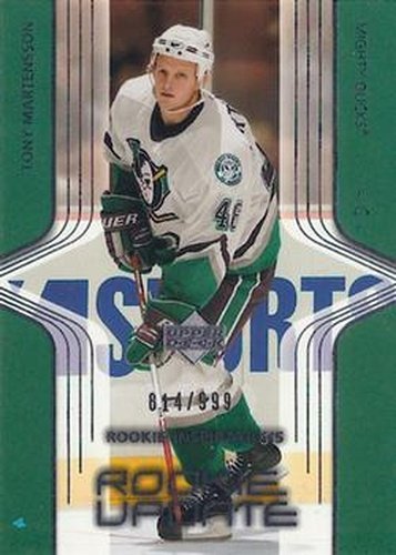 #103 Tony Martensson - Anaheim Mighty Ducks - 2003-04 Upper Deck Rookie Update Hockey
