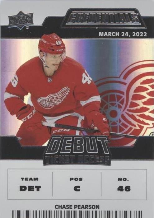 #104 Chase Pearson - Detroit Red Wings - 2022-23 Upper Deck Credentials Hockey