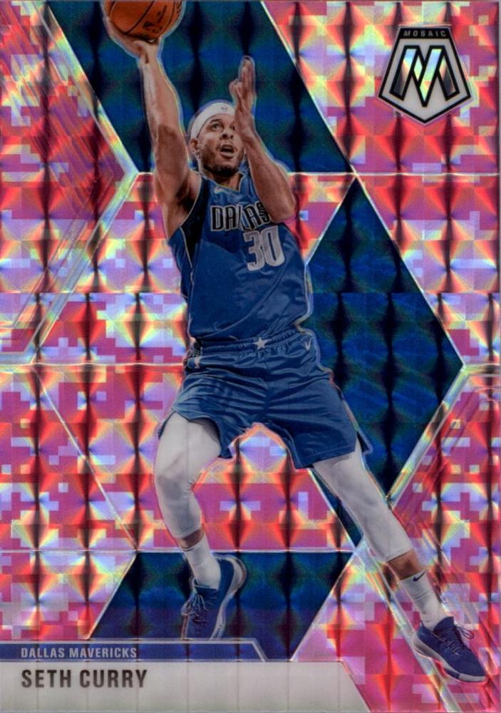 #104 Seth Curry - Dallas Mavericks - 2019-20 Panini Mosaic - Camo Pink Basketball