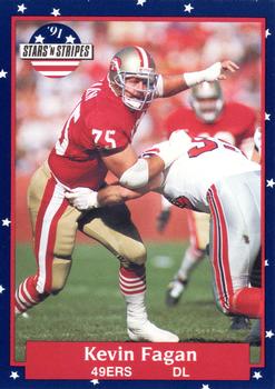#105 Kevin Fagan - San Francisco 49ers - 1991 Fleer Stars 'n Stripes Football