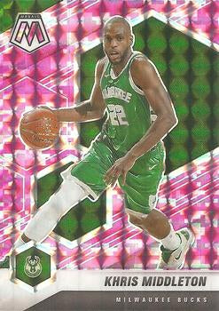 #105 Khris Middleton - Milwaukee Bucks - 2020-21 Panini Mosaic - Mosaic Camo Pink Basketball