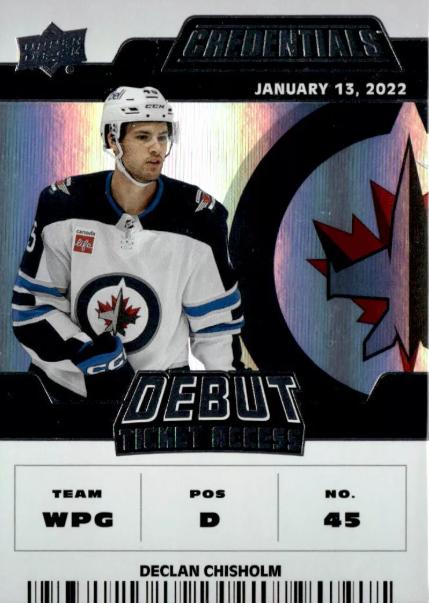 #105 Declan Chisholm - Winnipeg Jets - 2022-23 Upper Deck Credentials Hockey