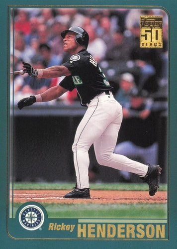 #105 Rickey Henderson - Seattle Mariners - 2001 Topps Baseball