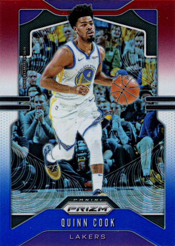 #105 Quinn Cook - Los Angeles Lakers - 2019-20 Panini Prizm - Prizms Red White and Blue Basketball