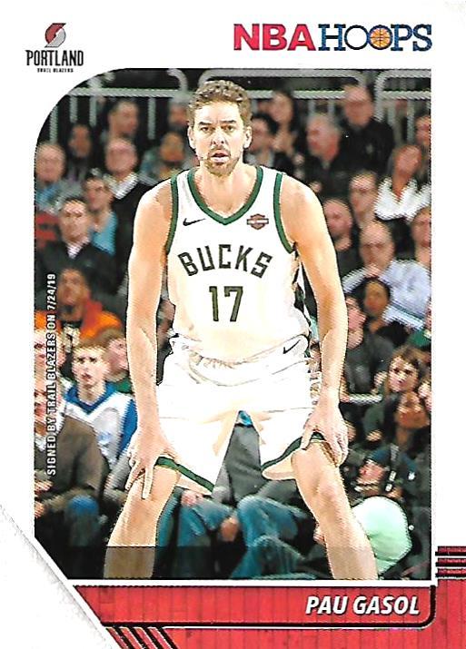 #105 Pau Gasol - Portland Trail Blazers - 2019-20 Hoops Basketball