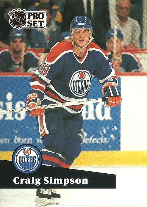 #69 - Craig Simpson - Edmonton Oilers - 1991-92 Pro Set French Hockey