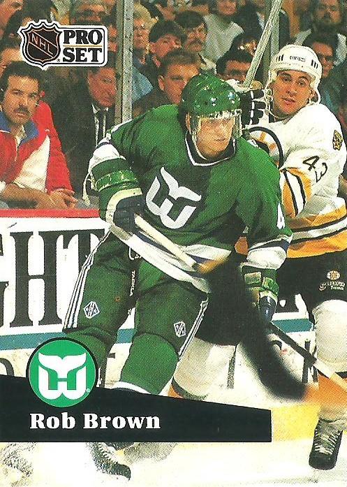 #80 - Rob Brown - Hartford Whalers - 1991-92 Pro Set French Hockey