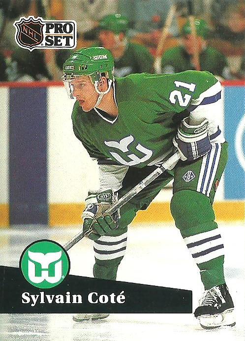 #82 - Sylvain Cote - Hartford Whalers - 1991-92 Pro Set French Hockey