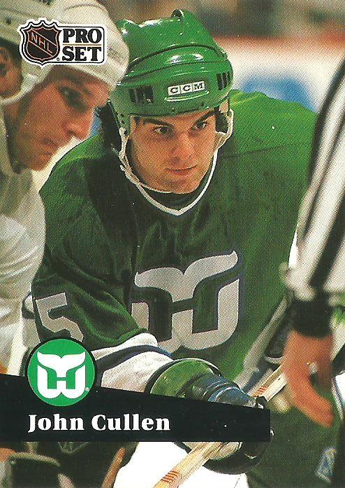 #85 - John Cullen - Hartford Whalers - 1991-92 Pro Set French Hockey