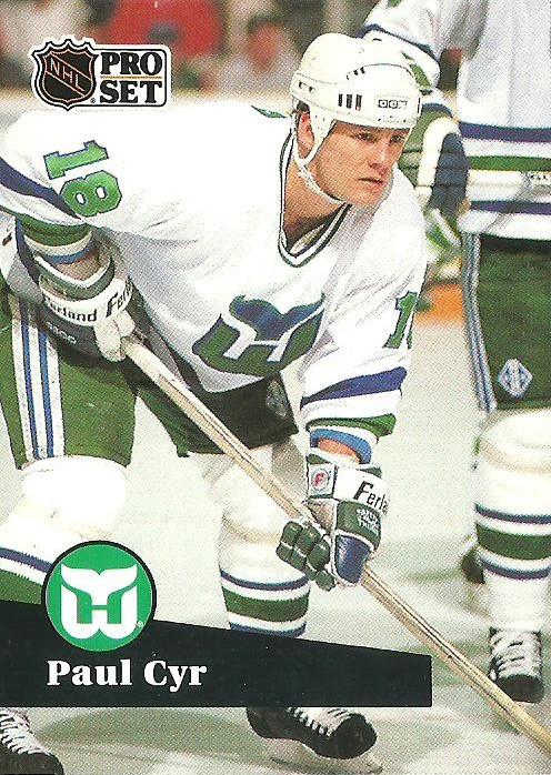 #88 - Paul Cyr - Hartford Whalers - 1991-92 Pro Set French Hockey