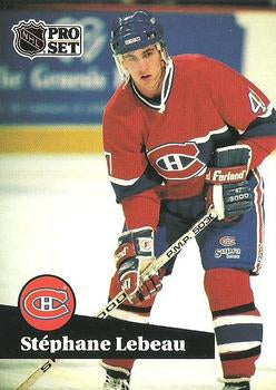#120 - Stephan Lebeau - Montreal Canadiens - 1991-92 Pro Set French Hockey