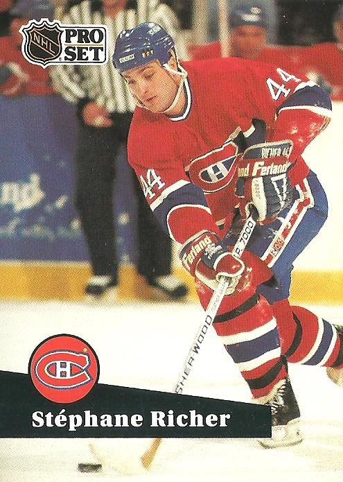 #122 - Stephane Richer - Montreal Canadiens - 1991-92 Pro Set French Hockey