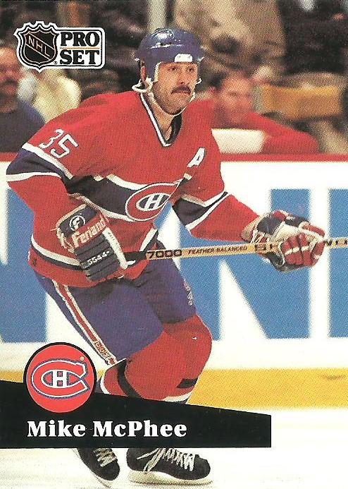 #129 - Mike McPhee - Montreal Canadiens - 1991-92 Pro Set French Hockey
