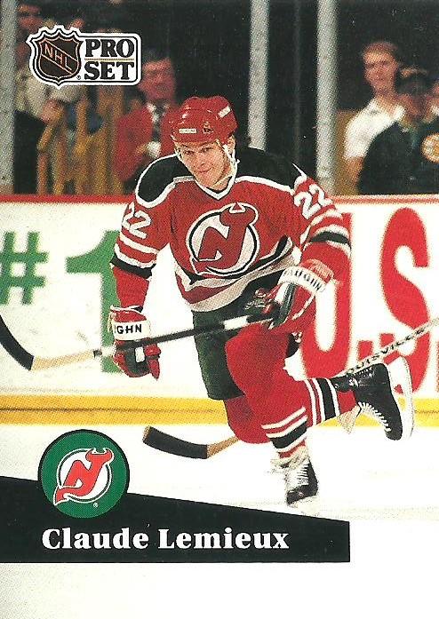 #135 - Claude Lemieux - New Jersey Devils - 1991-92 Pro Set French Hockey