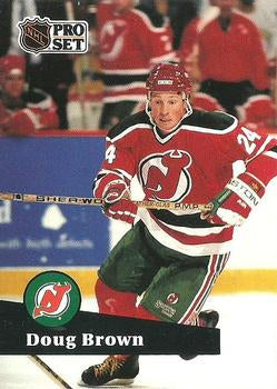 #138 - Doug Brown - New Jersey Devils - 1991-92 Pro Set French Hockey