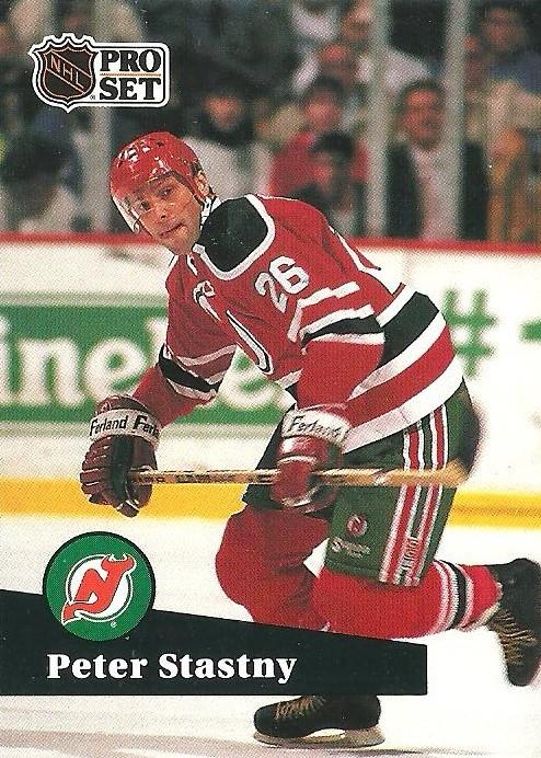 #143 - Peter Stastny - New Jersey Devils - 1991-92 Pro Set French Hockey