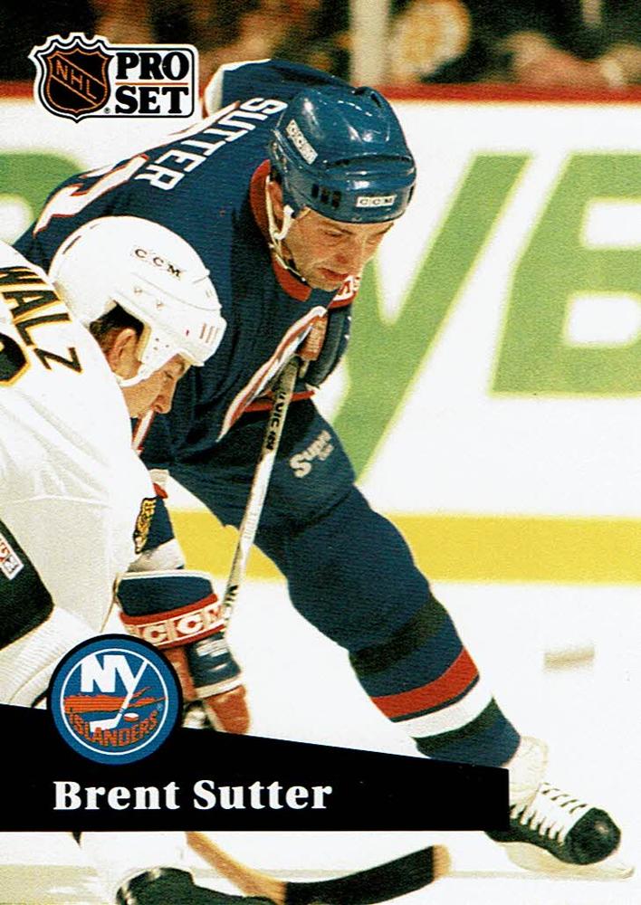 #154 - Brent Sutter - New York Islanders - 1991-92 Pro Set French Hockey