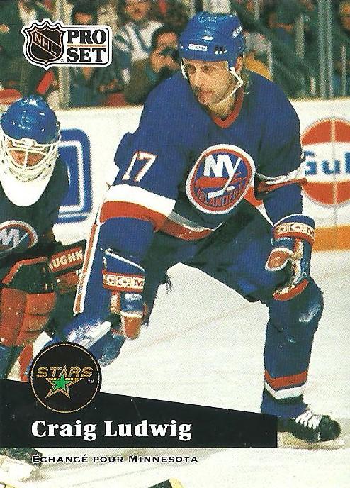 #155 - Craig Ludwig - Minnesota North Stars - 1991-92 Pro Set French Hockey