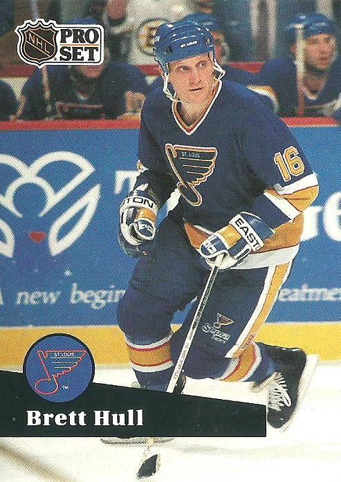 #215 - Brett Hull - St. Louis Blues - 1991-92 Pro Set French Hockey