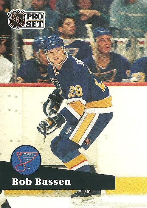 #221 - Bob Bassen - St. Louis Blues - 1991-92 Pro Set French Hockey