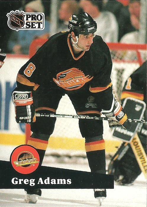 #243 - Greg Adams - Vancouver Canucks - 1991-92 Pro Set French Hockey