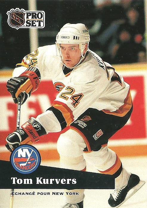 #244 - Tom Kurvers - New York Islanders - 1991-92 Pro Set French Hockey