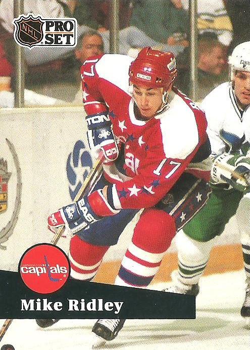 #254 - Mike Ridley - Washington Capitals - 1991-92 Pro Set French Hockey