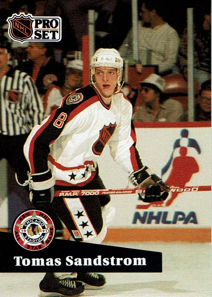 #287 - Tomas Sandstrom - Los Angeles Kings - 1991-92 Pro Set French Hockey