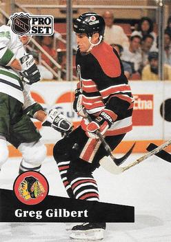 #372 - Greg Gilbert - Chicago Blackhawks - 1991-92 Pro Set French Hockey