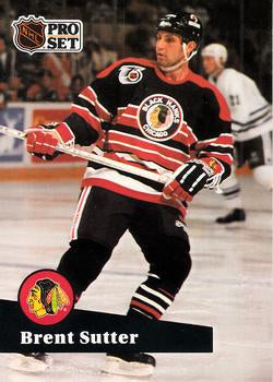 #374 - Brent Sutter - Chicago Blackhawks - 1991-92 Pro Set French Hockey
