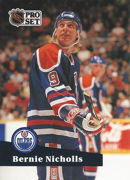 #386 - Bernie Nicholls - Edmonton Oilers - 1991-92 Pro Set French Hockey