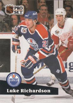 #387 - Luke Richardson - Edmonton Oilers - 1991-92 Pro Set French Hockey