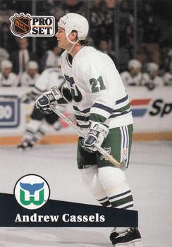 #395 - Andrew Cassels - Hartford Whalers - 1991-92 Pro Set French Hockey