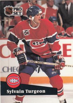 #416 - Sylvain Turgeon - Montreal Canadiens - 1991-92 Pro Set French Hockey