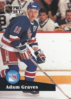 #443 - Adam Graves - New York Rangers - 1991-92 Pro Set French Hockey