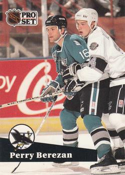 #487 - Perry Berezan - San Jose Sharks - 1991-92 Pro Set French Hockey