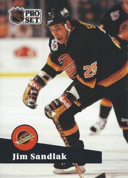 #497 - Jim Sandlak - Vancouver Canucks - 1991-92 Pro Set French Hockey