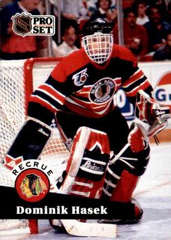 #529 - Dominik Hasek - Chicago Blackhawks - 1991-92 Pro Set French Hockey