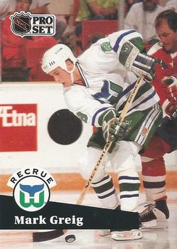 #537 - Mark Greig - Hartford Whalers - 1991-92 Pro Set French Hockey