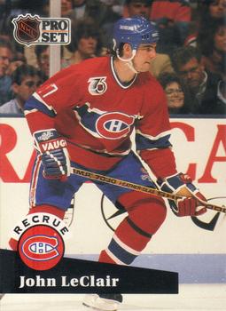 #545 - John LeClair - Montreal Canadiens - 1991-92 Pro Set French Hockey